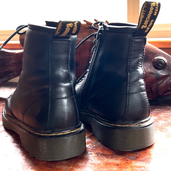 Dr. Martens Junior 1460 Softy T Leather 8 hole Lace up Boots Side Zip EU 36 US 4 - Picture 6 of 11
